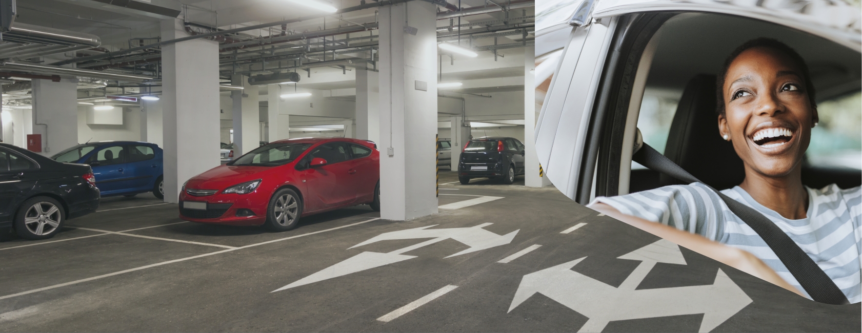 Spacious underground parking garage at Preston Square